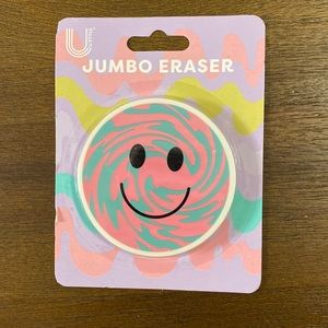 Pink and Teal Swirl Smiley Face Jumbo Eraser You Buy We Plant One Tree Planeted